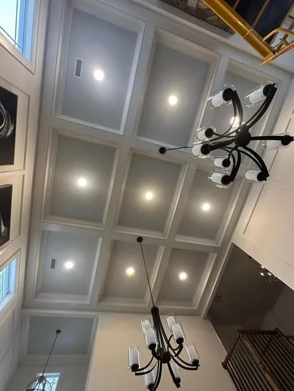 Interior Painting Project showcasing coffered ceiling detail
